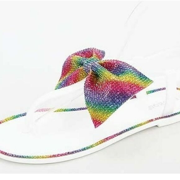 COPY - Rainbow Bowtie Sandals/Slippers - Picture 1 of 2